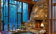 Fireplace hot tub
