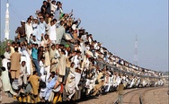 Meanwhile in Pakistan. Human train.